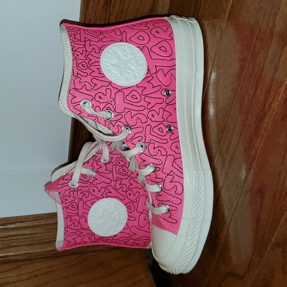 Converse Chuck 70 All Star High Top. Pink leather Sneaker. Womens 8. Men's 6 - Picture 6 of 13
